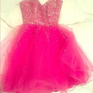 Mori Lee size 2 strapless pink cocktail dress